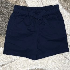 J. Crew paper bag pull on navy shorts with bow